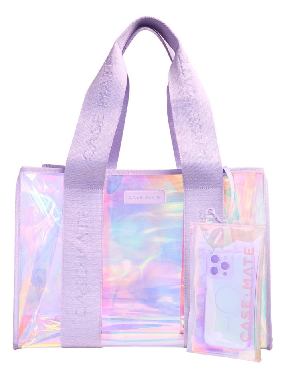 Case-Mate Soap Bubble Jelly Tote Iridescent Waterproof Beach Bag NWT